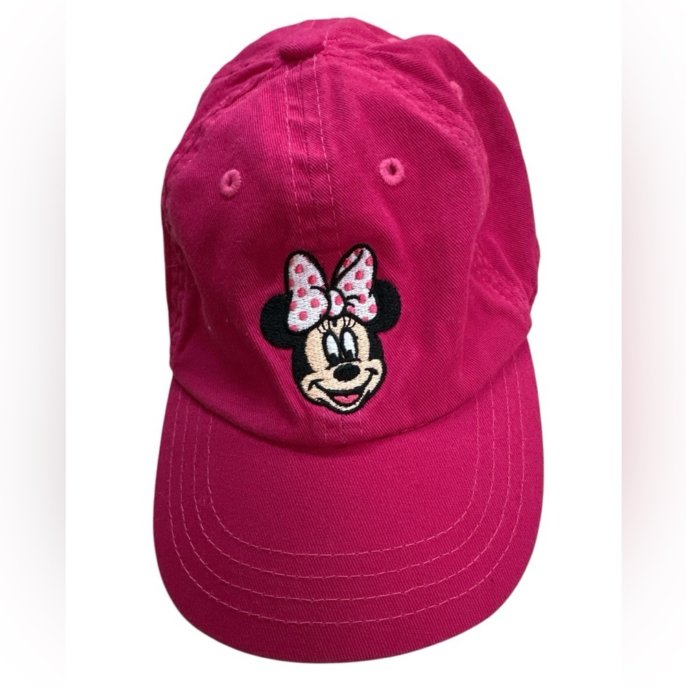 Disney Girls Minnie Elastic Back Pink Cotton Ball-cap Hat Small